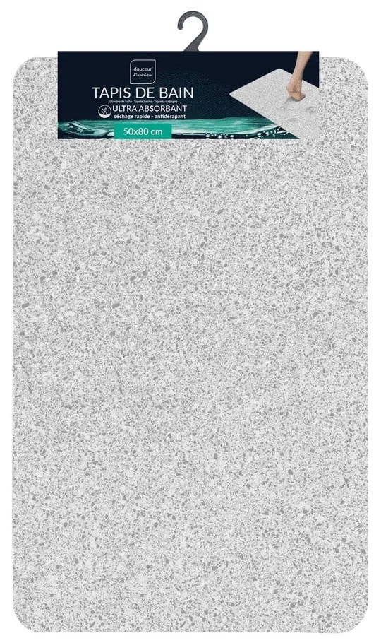Szary dywanik łazienkowy 50x80 cm Granite – douceur d'intérieur