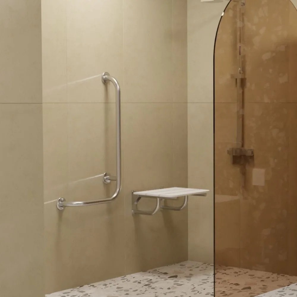 Uchwyt łazienkowy kątowy lewy chrom