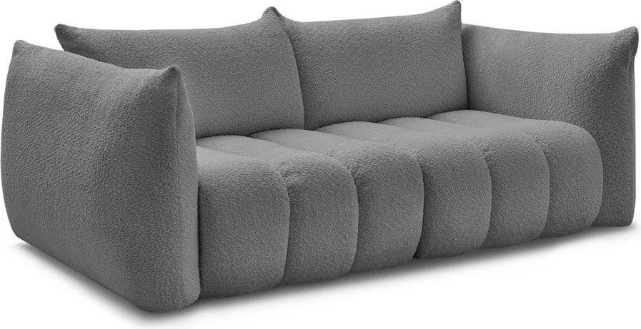 Szara sofa z materiału bouclé 234 cm Azra – Bobochic Paris