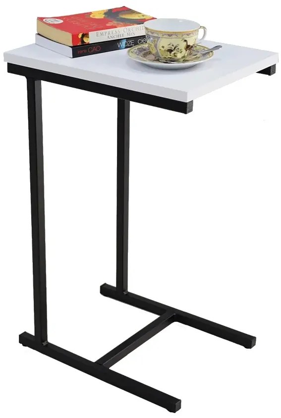 Minimalistyczny stolik boczny czarny + biały - Liros 4X