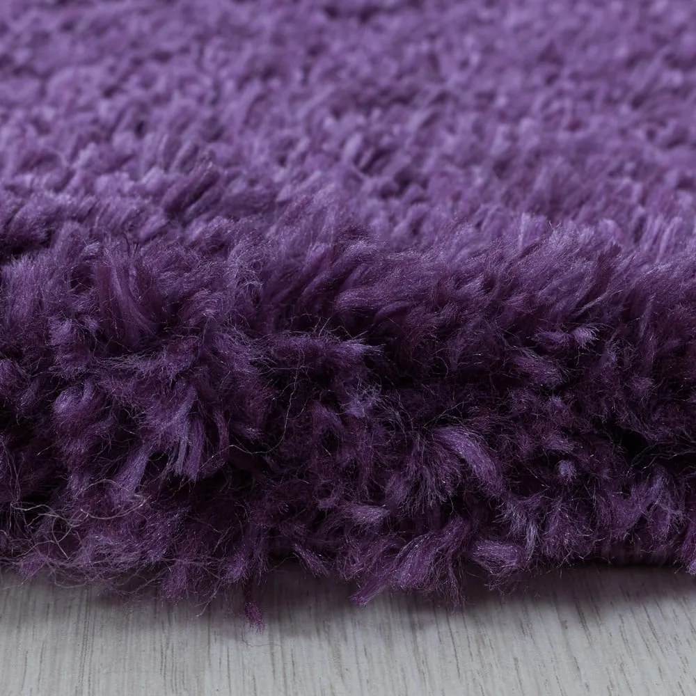 Ciemnofioletowy okrągły dywan ø 120 cm Fluffy – Ayyildiz Carpets