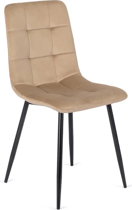 Krzesło Tapicerowane do Jadalni PERU Beżowe Welurowe Nowoczesne Loft