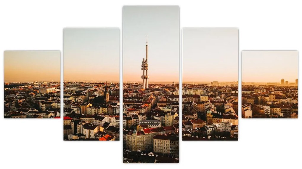 Obraz zachodu słońca nad Žižkov (125x70 cm)