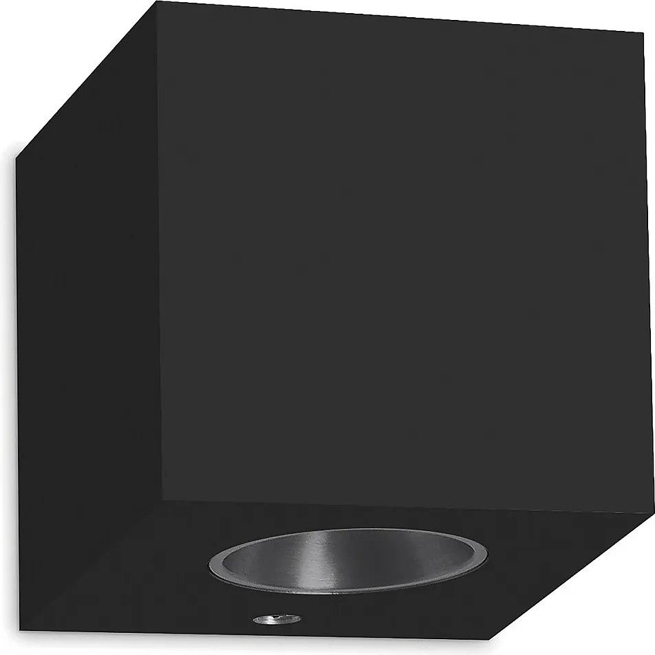 Aluminiowy kinkiet BRICK w nowoczesnym stylu - Szeroko?? 6,5 x wys. 7,2 cm - czarny - 3W LED SMD - 3K - góra i dó? - 110° - IP20