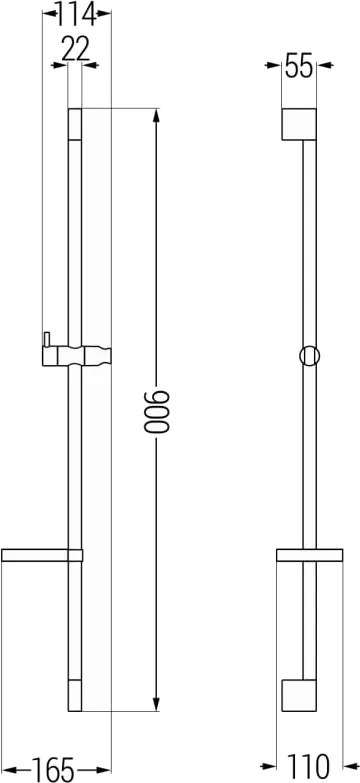 Mexen DS drążek prysznicowy z mydelniczką 90 cm, chrom - 79383-00
