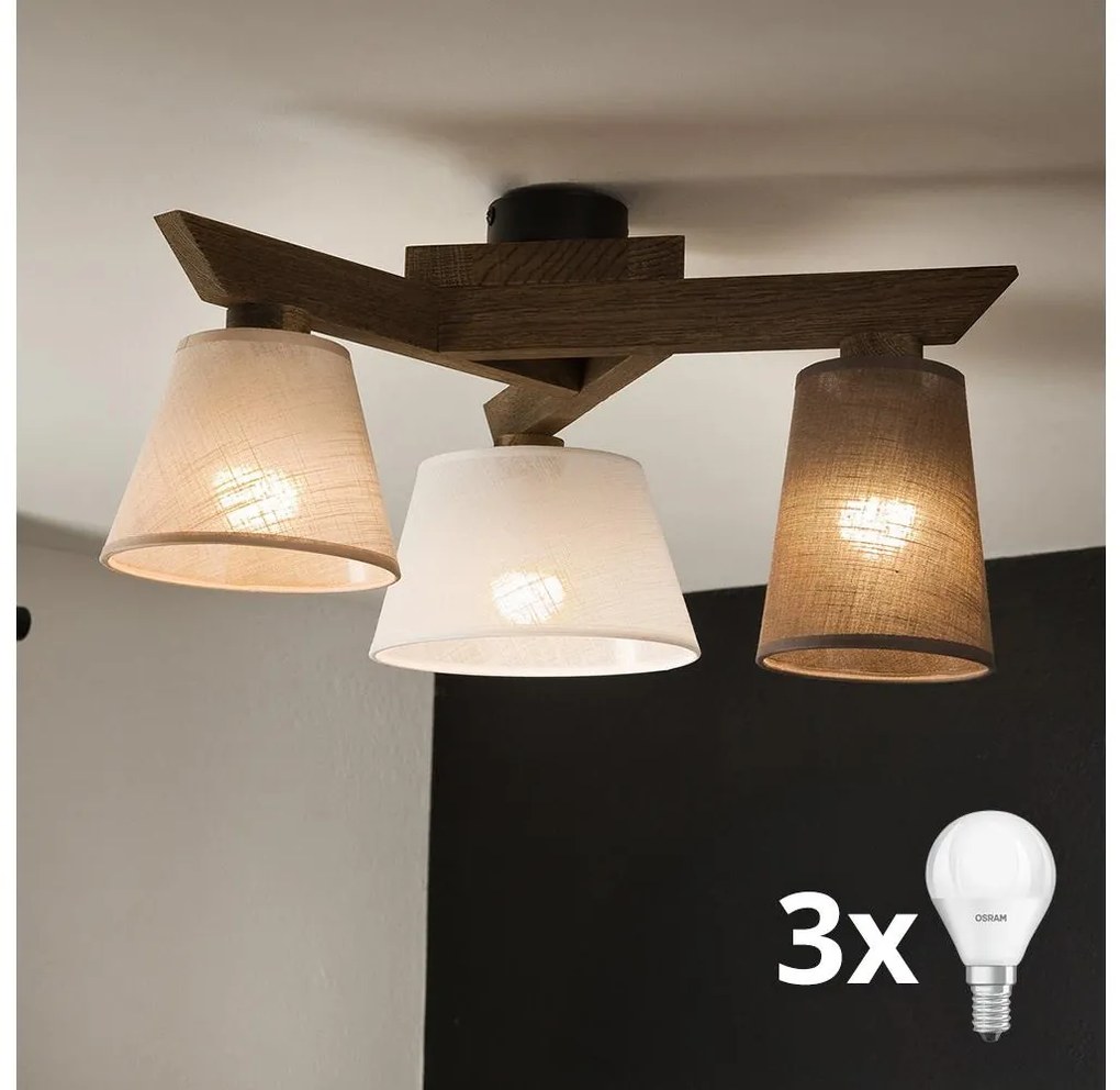 Brilagi - Lampa sufitowa ANTHONY 3xE14/40W/230V dąb orzech