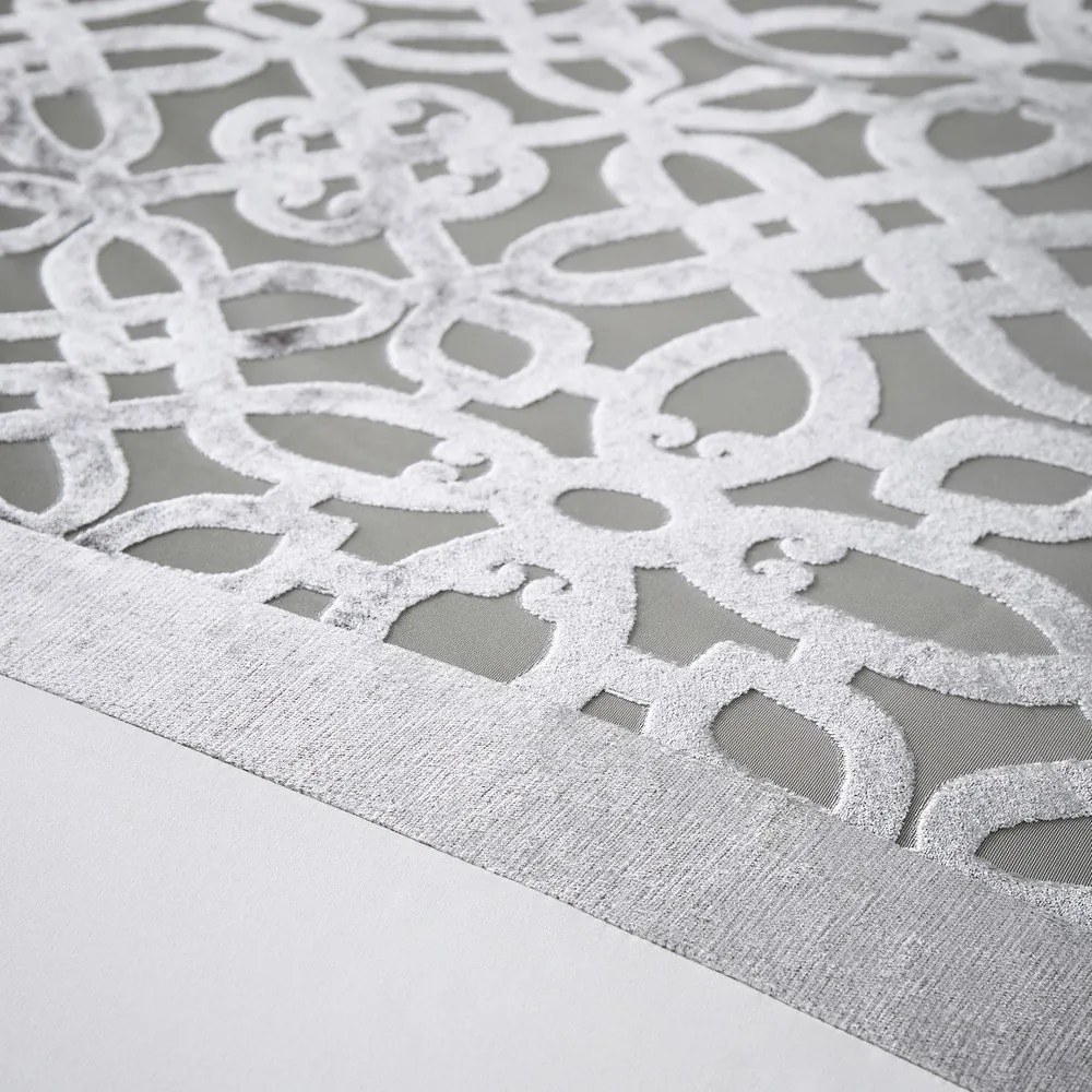Kremowo-szarobeżowa aksamitna pościel dwuosobowa 230x220 cm Lattice Cut – Catherine Lansfield