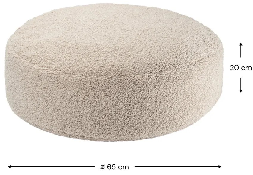 Jasnobrązowy dziecięcy worek do siedzenia z materiału bouclé Round – Wigiwama