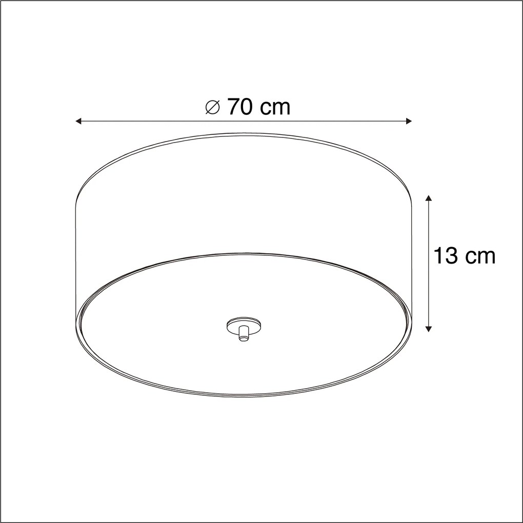 Rustykalna lampa sufitowa szara 70 cm - Drum Nowoczesny Oswietlenie wewnetrzne
