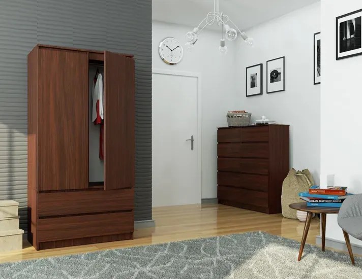 Klasyczna szafa na ubrania wenge S9-G58