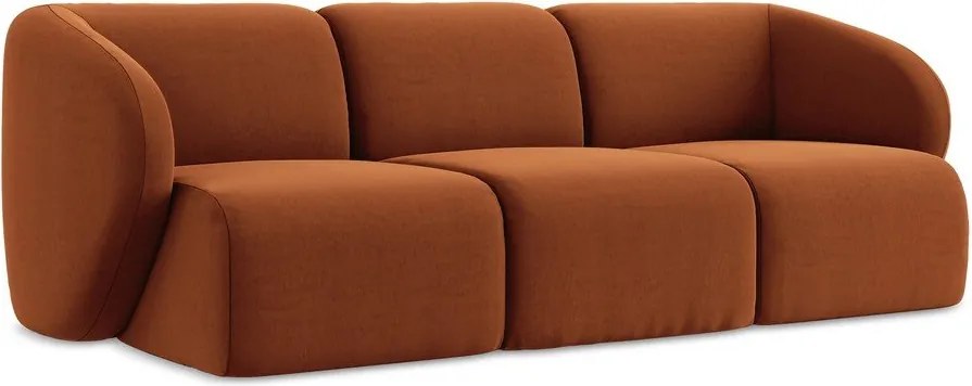 Aksamitna sofa w kolorze terakoty 244 cm Lani – Makamii