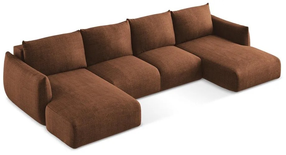 Rozkładany narożnik (w kształcie litery U) w kolorze terakoty Leila – Makamii