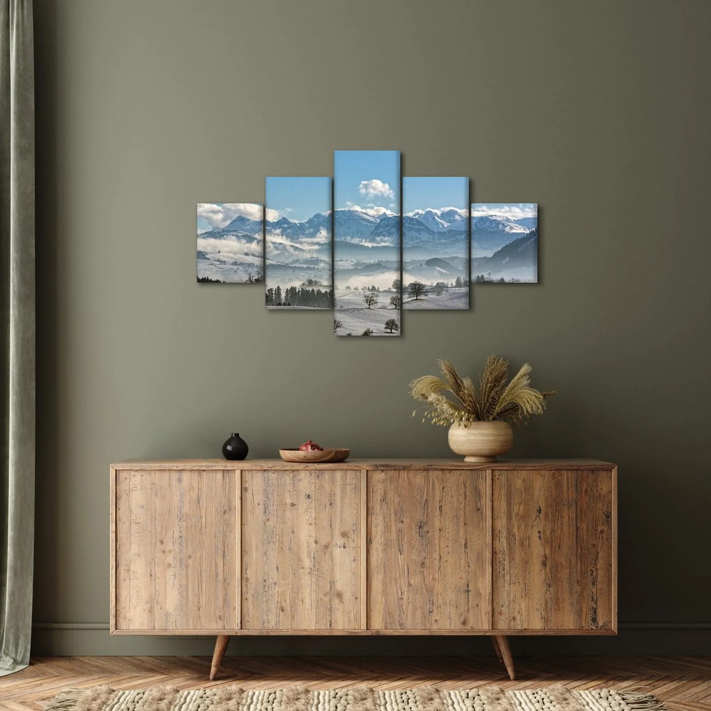 Obraz ośnieżonych gór (125x70 cm)