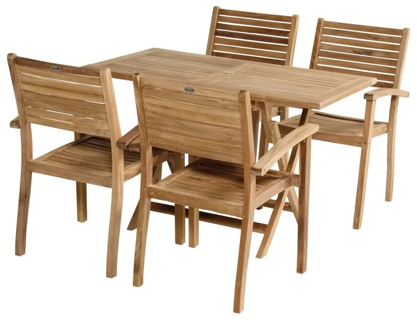 Stół ogrodowy z litego drewna tekowego 70x120 cm Skagen – Hartman