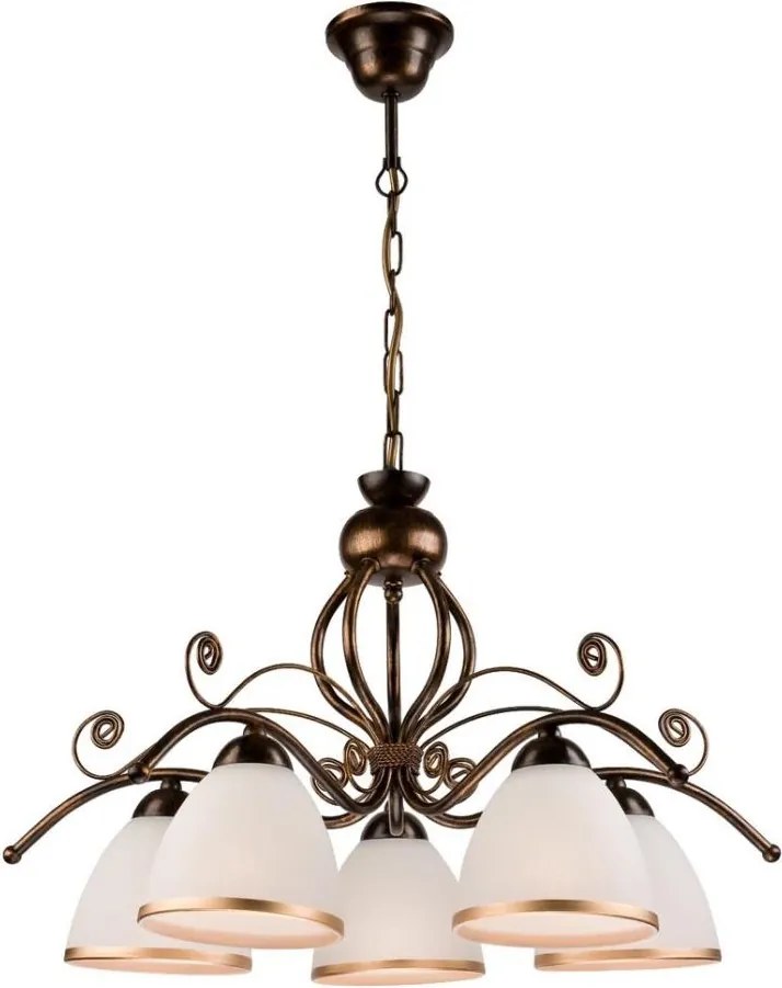 Żyrandol na łańcuchu RETRO II 5xE27/60W/230V czarna patyna