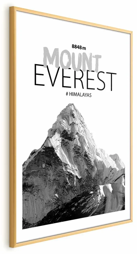 Plakat Mount Everest 21x30 cm z ramą złotą z marginesem ARTGEIST B