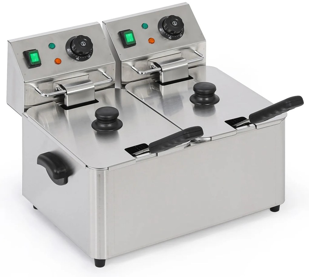 Profesjonalna frytownica elektryczna 2×4L, 2×2000W
