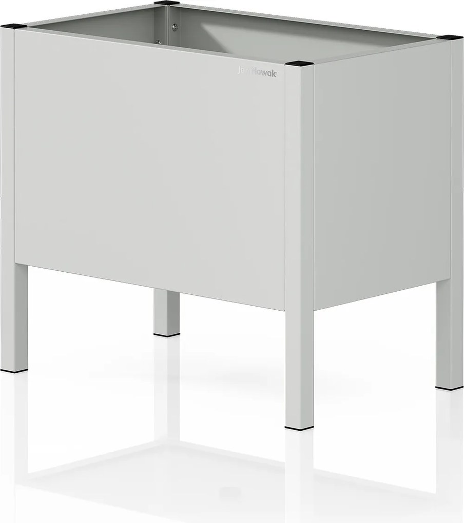 Osłona donica na kwiaty metalowa mała szara: DAISY 400 x 350 x 250 mm