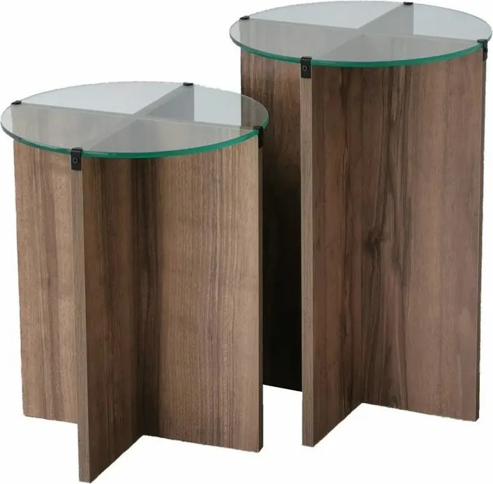 Zestaw stolików pomocniczych Lily Walnut, 2 szt.