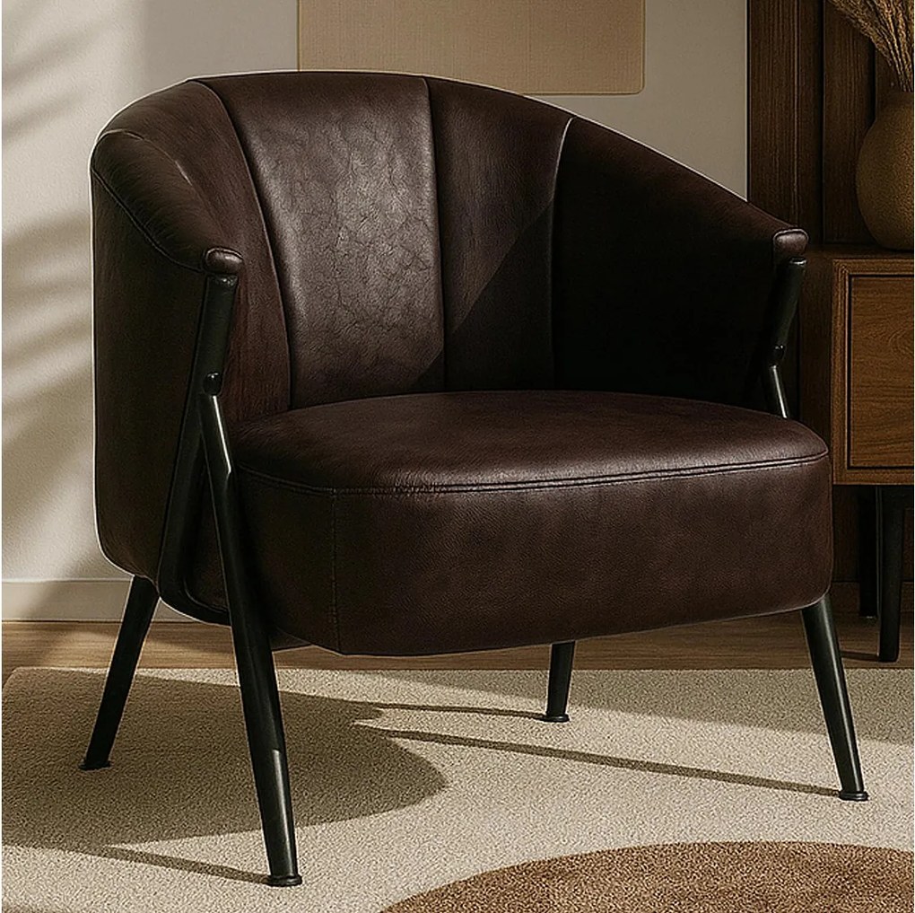 Fotel MCW-P30,  ciemnobrązowy