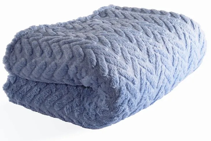 Niebieski koc z mikropluszu 150x200 cm Rena – Tiseco Home Studio