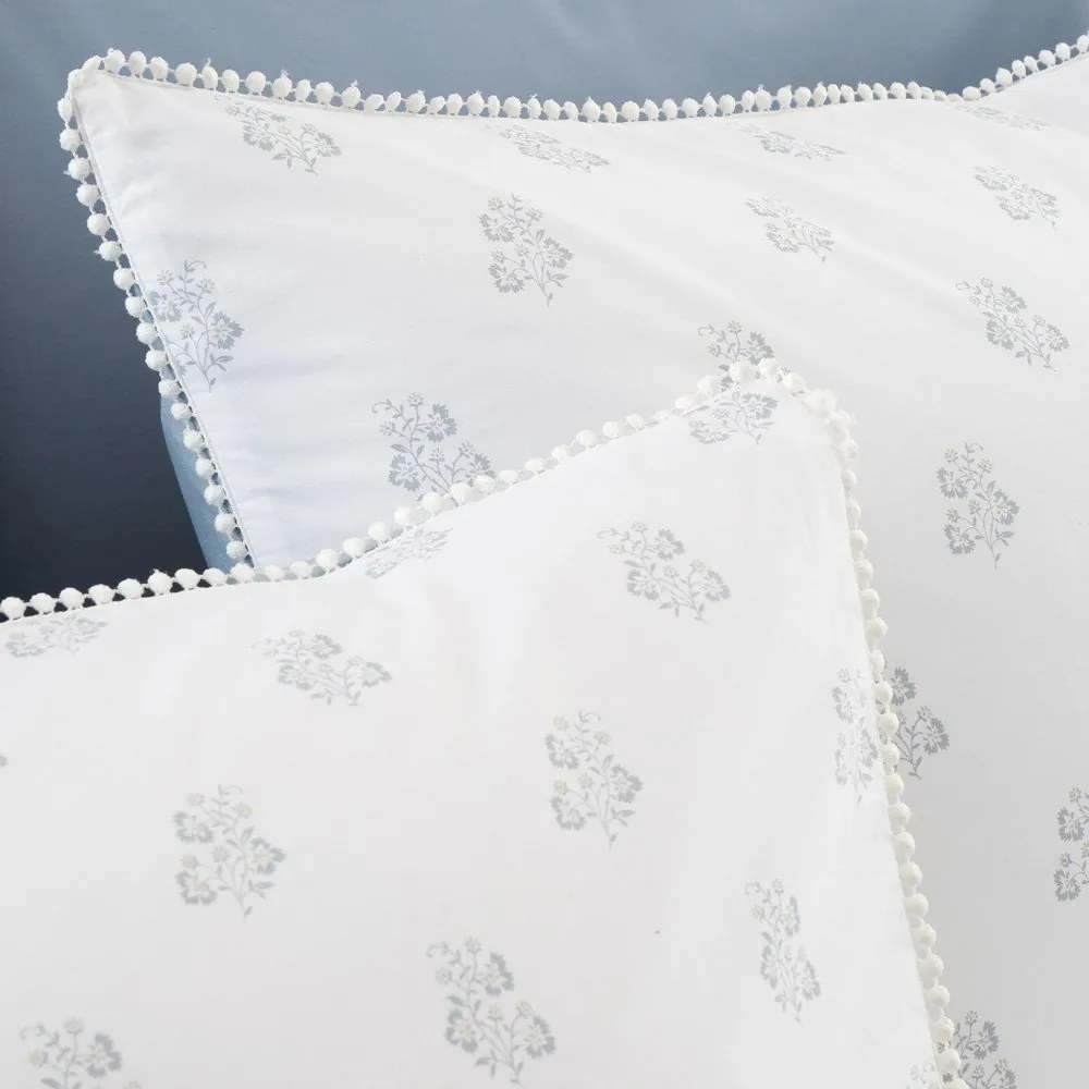 Biało-niebieska bawełniana pościel dwuosobowa 200x200 cm Esme Floral – Bianca