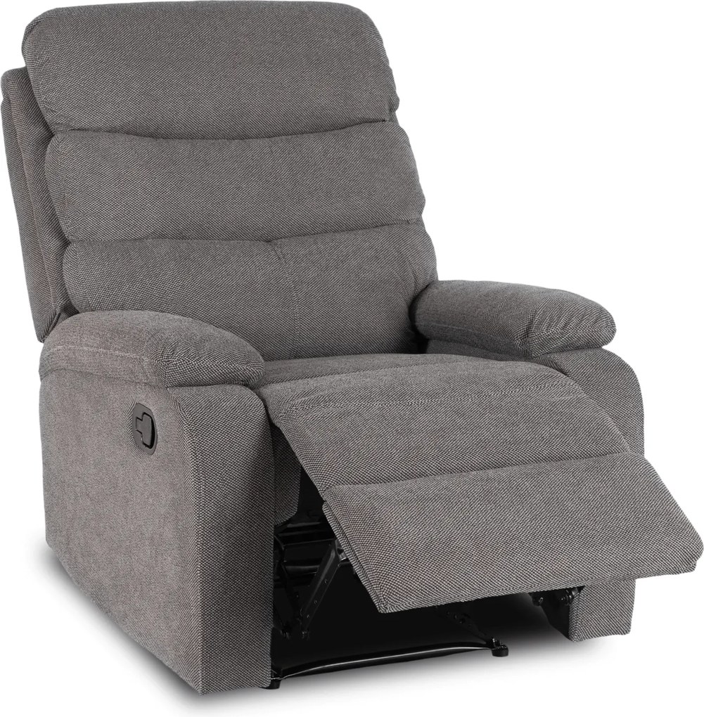 Fotel Rozkładany z Podnóżkiem KOBE Szary Nowoczesny