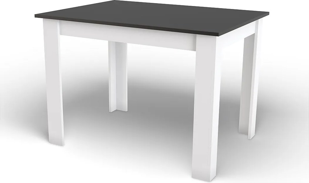 Stół jadalny Valora NP prostokątny z czarnym blatem i białymi nogami