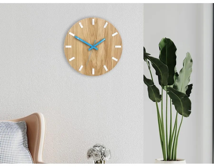 Zegar na ścianę nowoczesny drewniany z cichym mechanizmem okrągły solidny