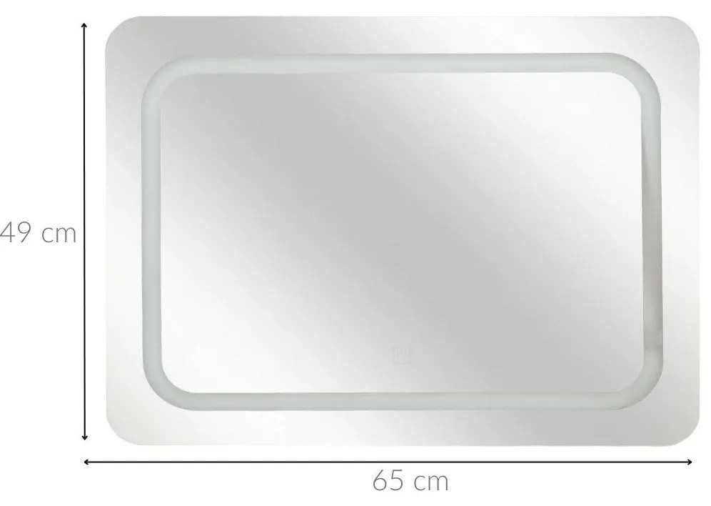 Lusterko kosmetyczne LED, 65x49 cm
