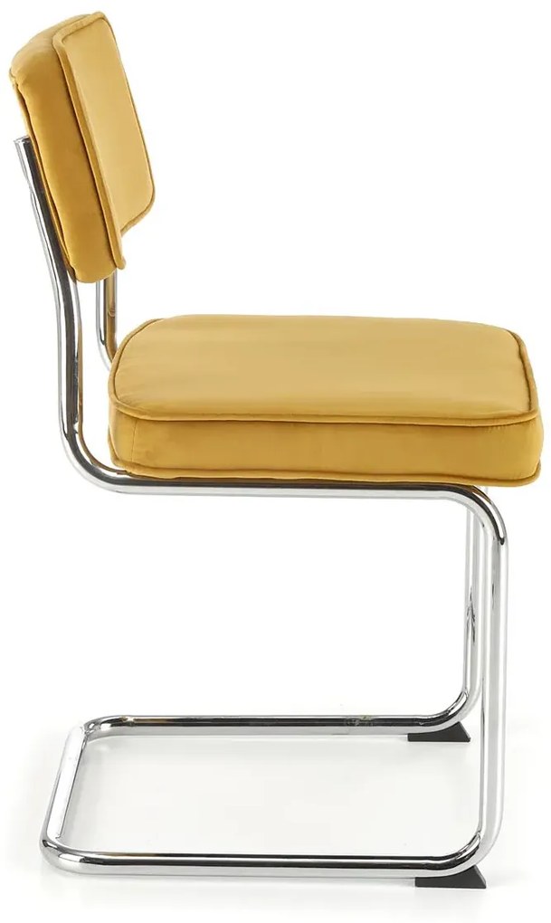 Musztardowe Krzesło Bauhaus Na Płozach Z5-S43