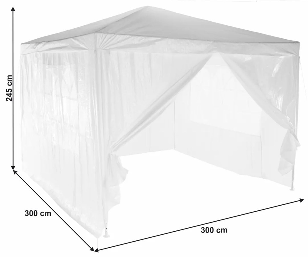 Namiot ogrodowy Trekno typ 1, biały, 300 x 300 x 245 cm