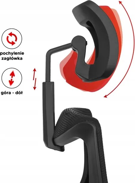 Fotel Biurowy Ergonomiczny Obrotowy SPIRAL Czarny z Zagłówkiem do Pracy