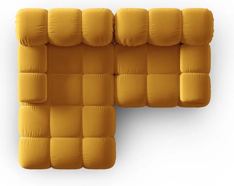Żółta aksamitna sofa 191 cm Bellis – Micadoni Home