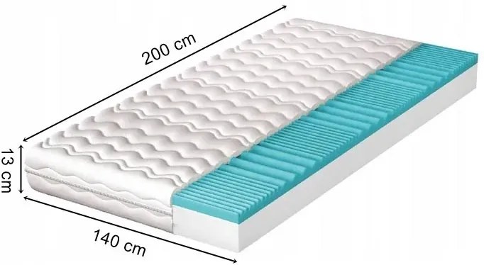 Materac piankowy 7 stref z pokrowcem 140x200 H7-K67