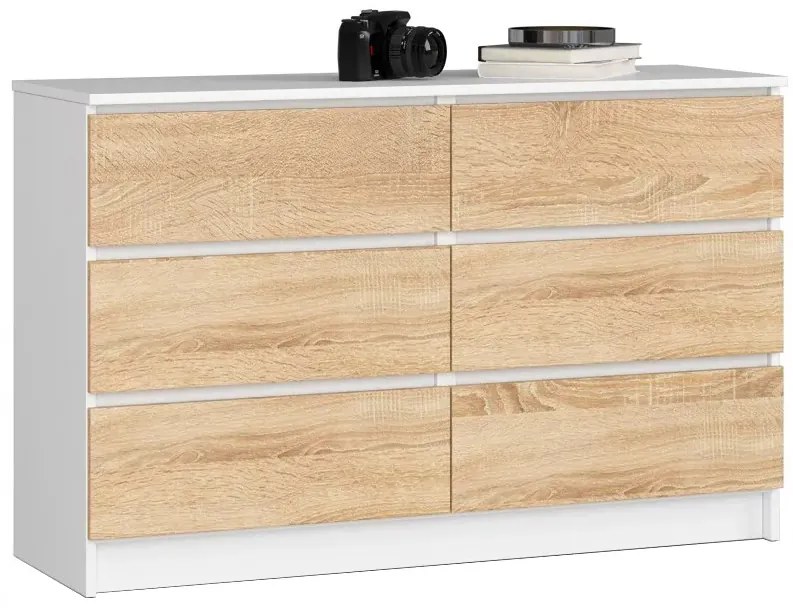 Komoda do pokoju dziecięcego biała + dąb sonoma M5-B66