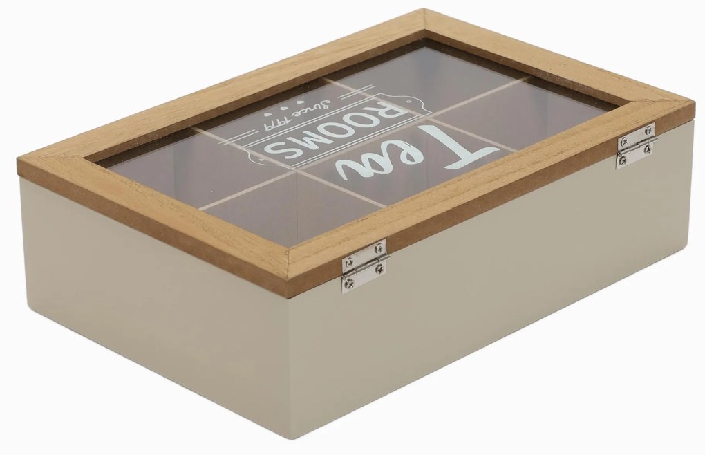 Pojemnik na herbatę z przegródkami TEA ROOM, 23 x 15,5 x 8 cm