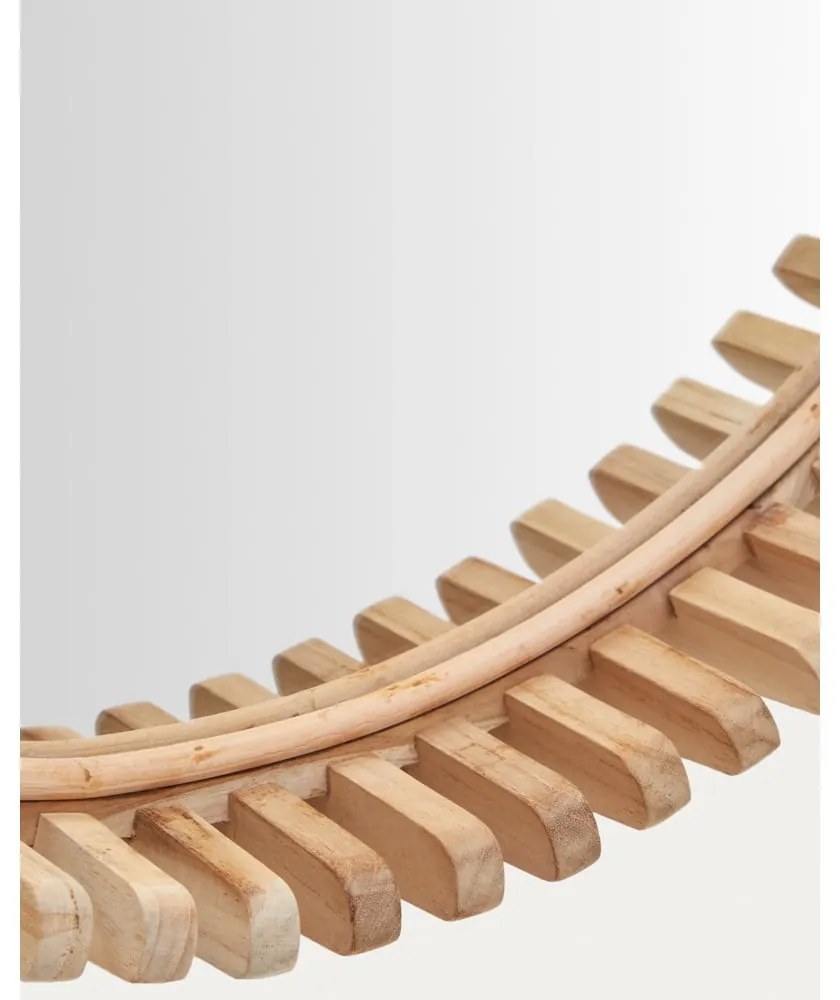 Lustro ścienne z drewnianą ramą ø 60 cm Polke – Kave Home
