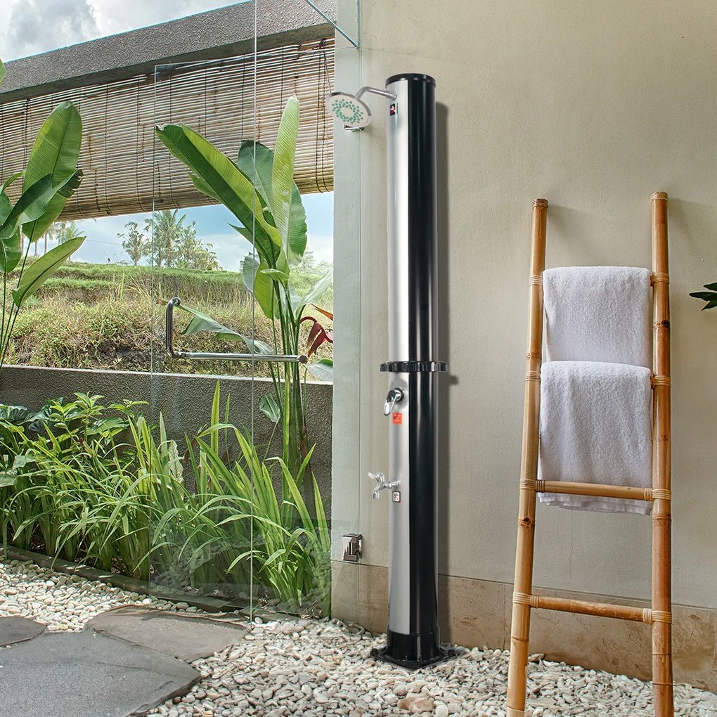 Prysznic solarny KARIBIK, 35l, srebrna/czarna Jurhan