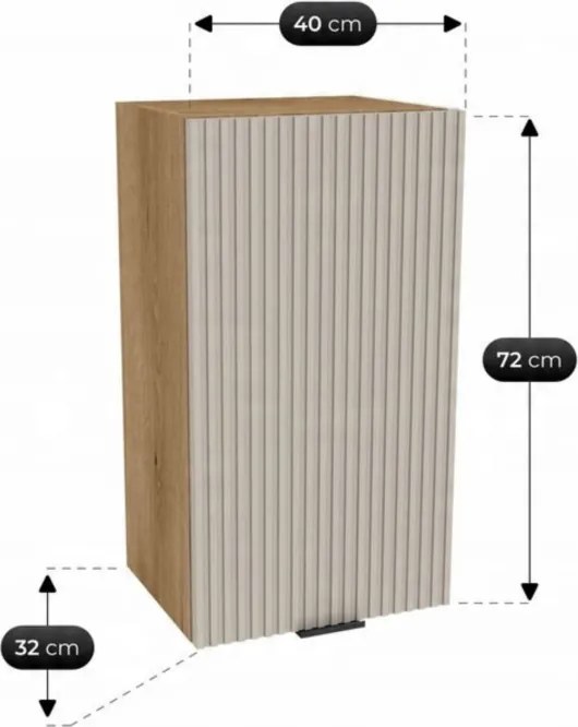 Zestaw Mebli Kuchennych MODERN 170 cm Kaszmir/Dąb Ryflowany Nowoczesny