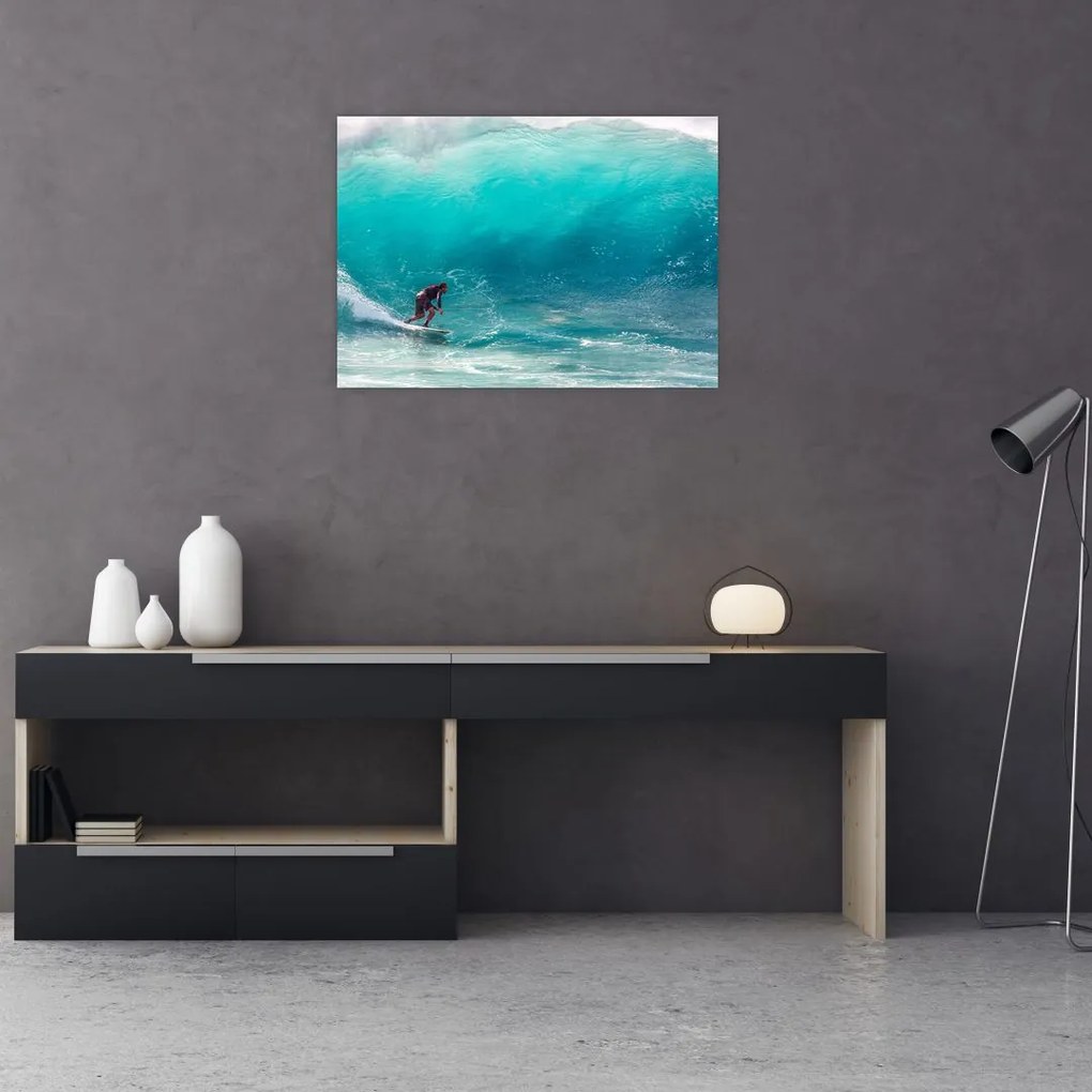 Obraz surfera na falach (70x50 cm)