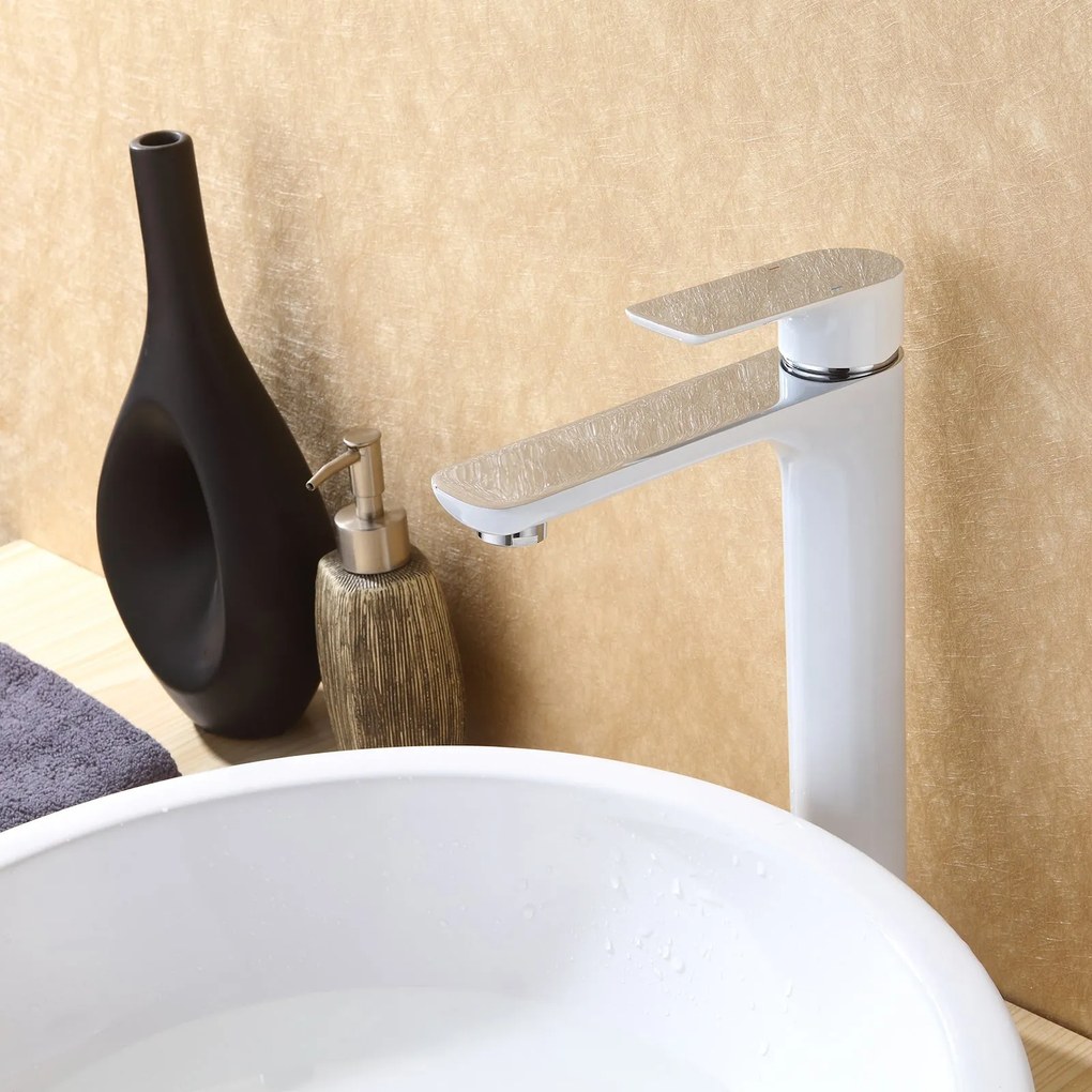Bateria umywalkowa 4025CWBiały / Chrom błyszczący