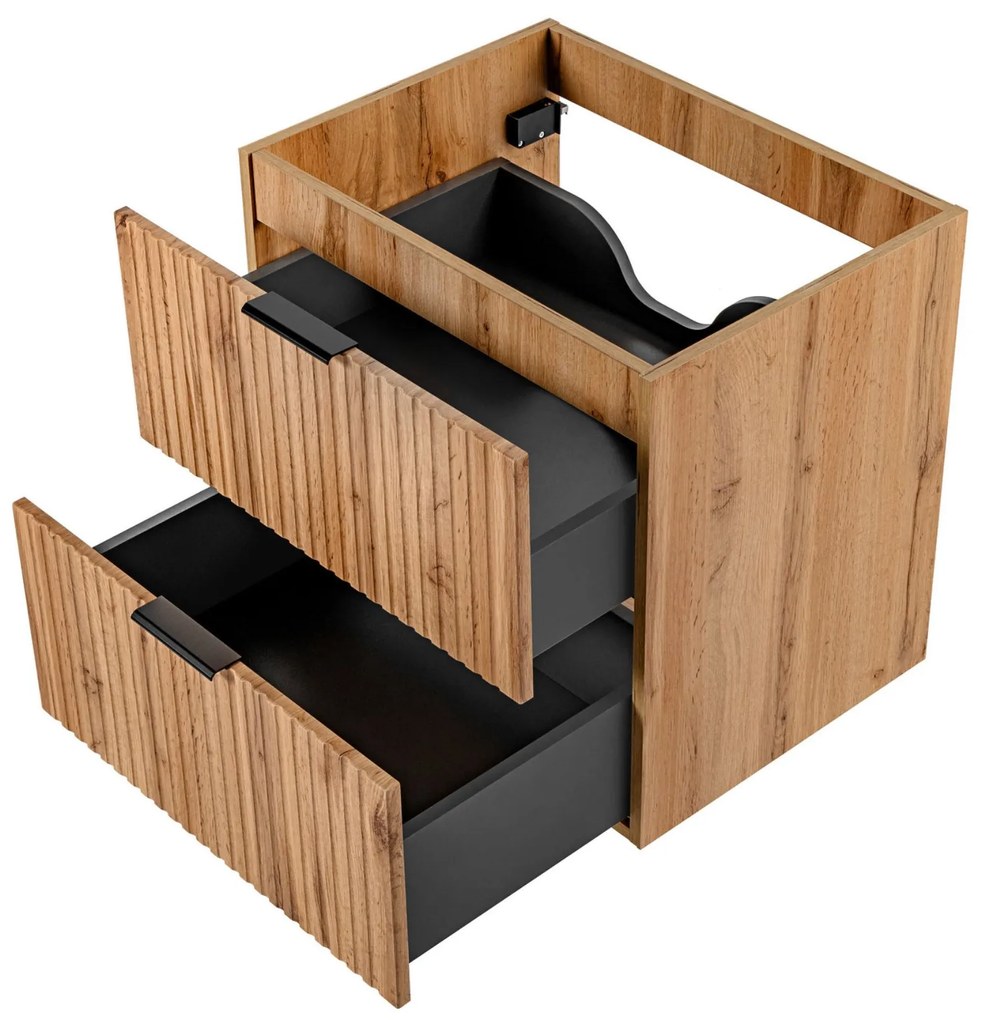 Szafka wisząca podumywalkowa w kolorze naturalnego drewna 60 x 46 cm ASTROS Light oak