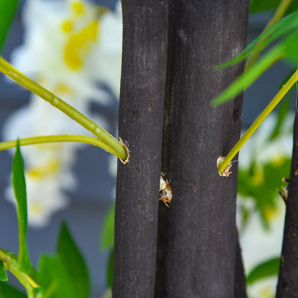 Sztuczna Glicynia Biała i Zielona Drzewko Dekoracyjne do Wnętrz 120cm | Aosom PL