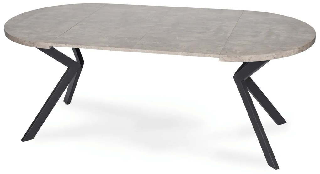 Stół Okrągły Rozkładany LUKAS 100-250 cm Beton Nowoczesny Loft