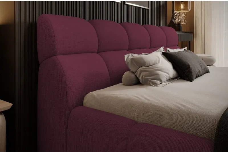 Łóżko GIULIA tapicerowane z pojemnikiem na pościel kolor Kasztanowy WERSAL