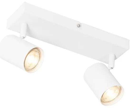 Nowoczesna lampa sufitowa biała 2-punktowa regulowana prostokątna - Jeana Nowoczesny Oswietlenie wewnetrzne