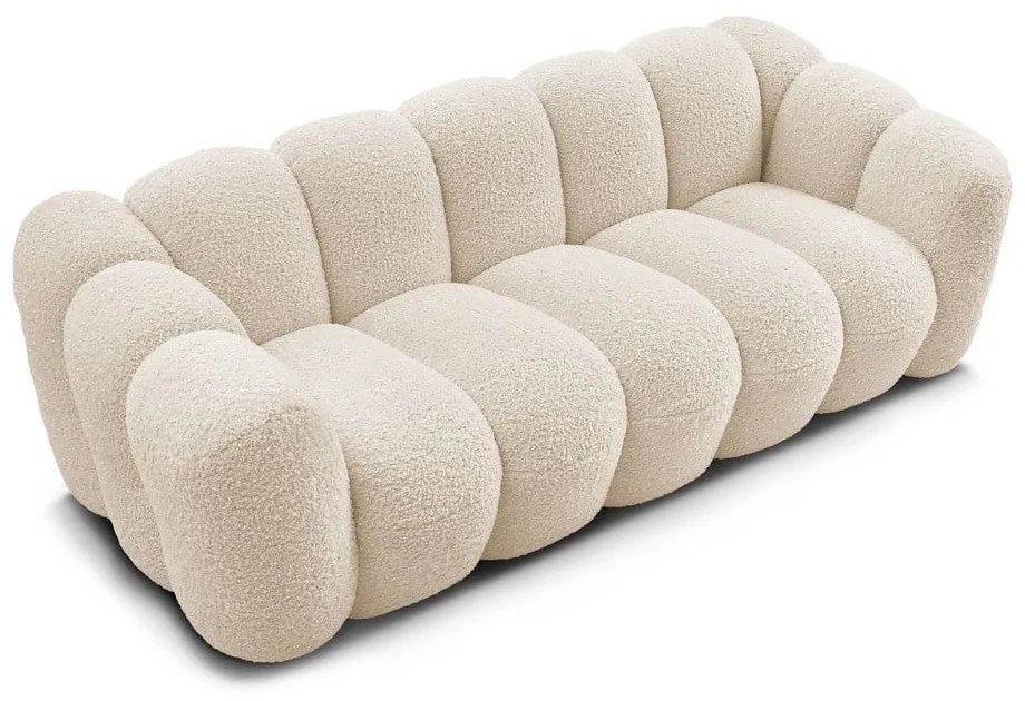 Beżowa sofa z materiału bouclé 232 cm Hippolyte – Bobochic Paris