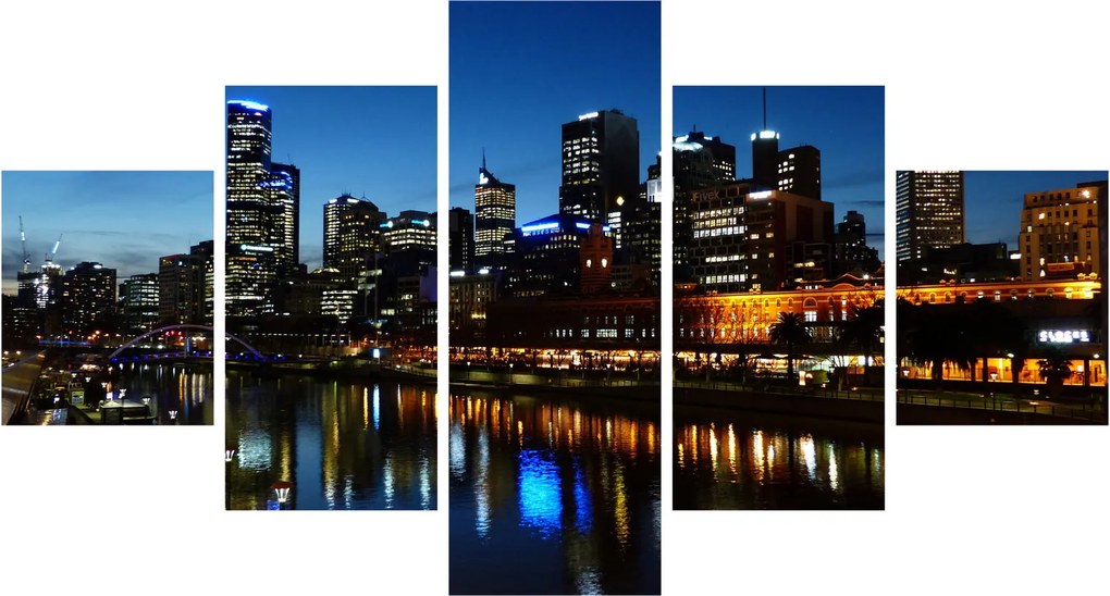Obraz nocy w Melbourne (125x70 cm)
