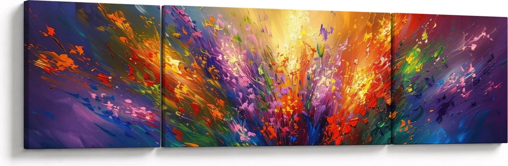 Obraz - Abstrakcja kwiatów (170x50 cm)